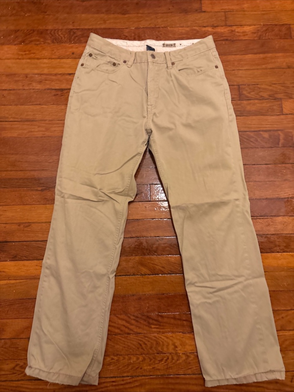 Men’s Classic Polo Ralph Lauren double plains lining Khaki pants size 32/30